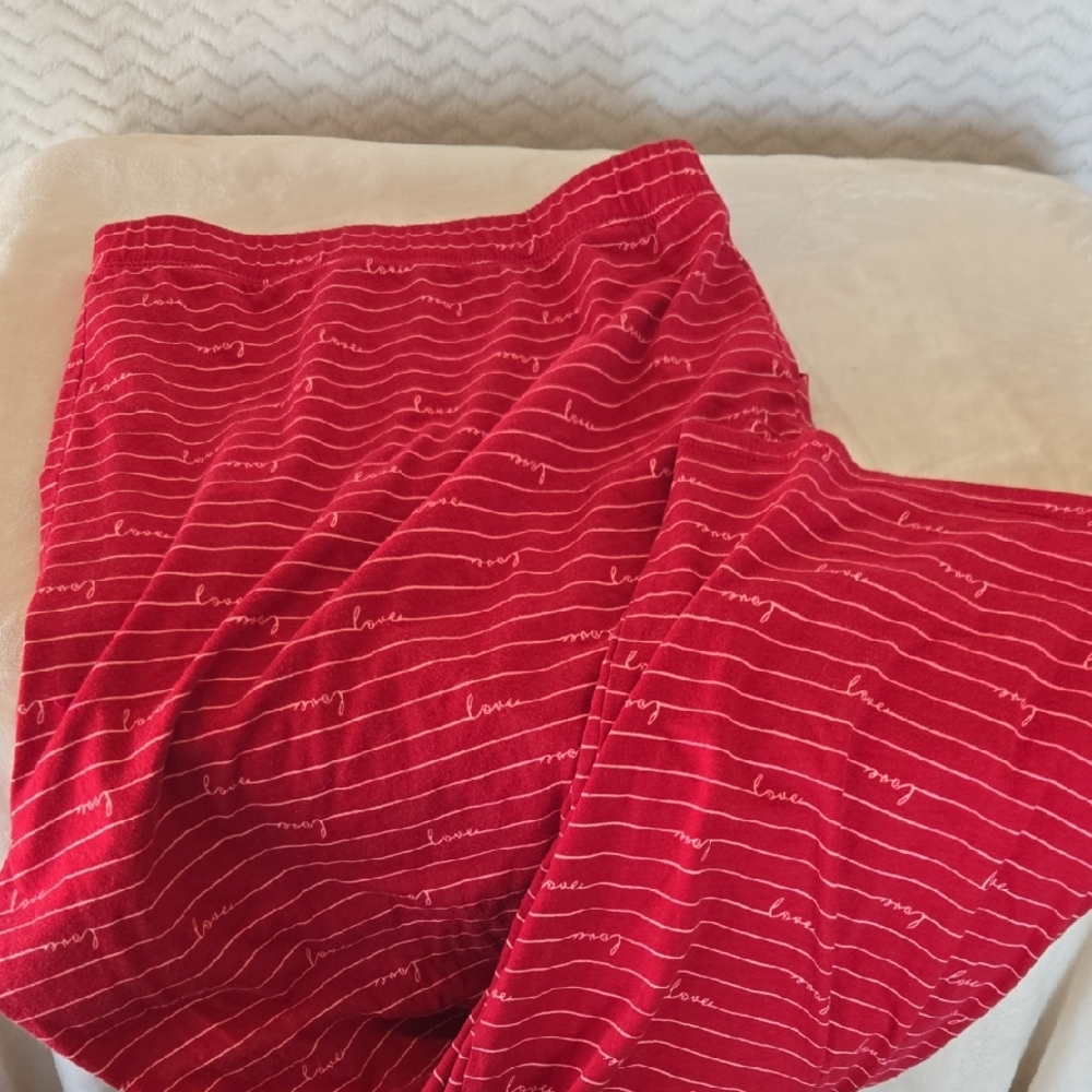 Catherines Plus Size Red Lounge Pants with Love Script